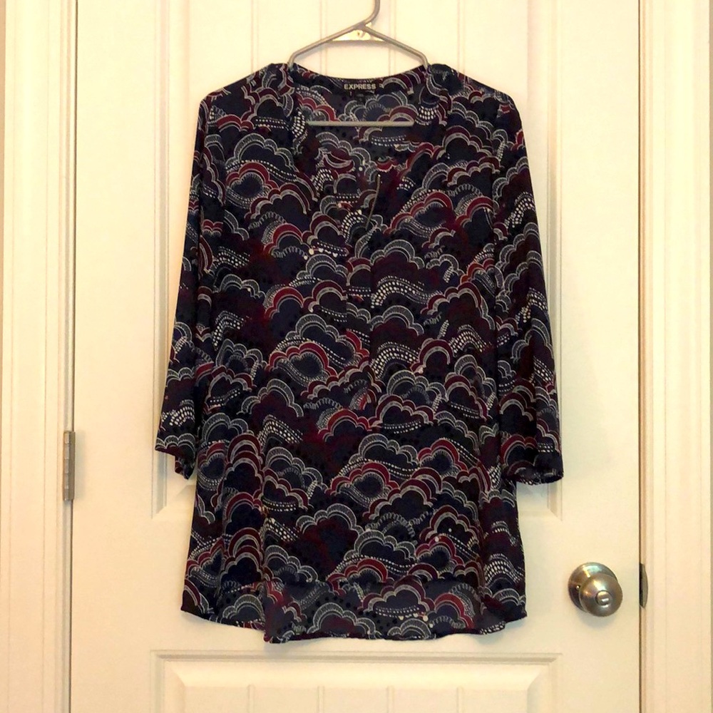 Express navy tunic blouse, size L